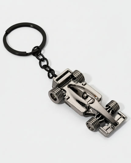 Bronze Keychain with F1  Racecar Charm