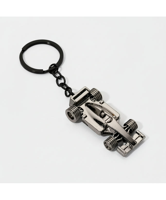 Bronze Keychain with F1  Racecar Charm