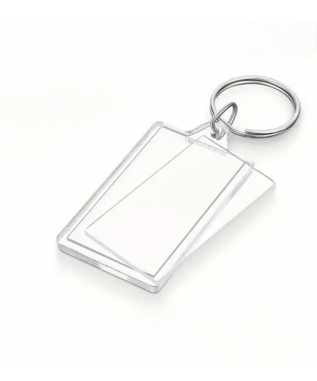 Set of 5 clear photo cover keychains