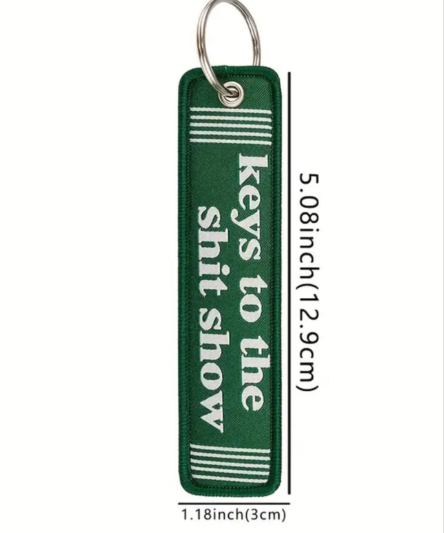 Keys To The Shit Show Embroidered Tag