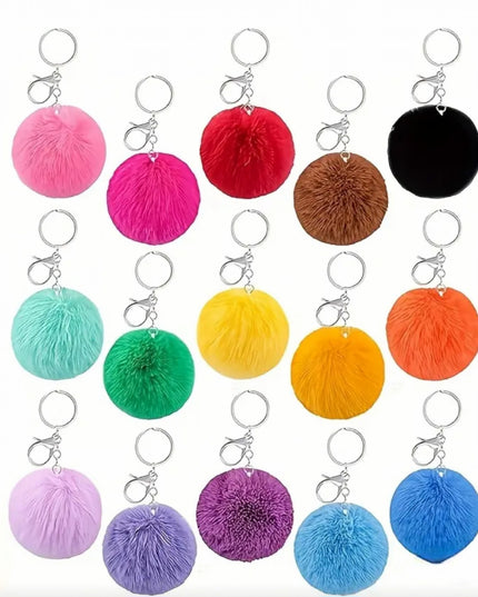 PomPom keychain and charm in various colors