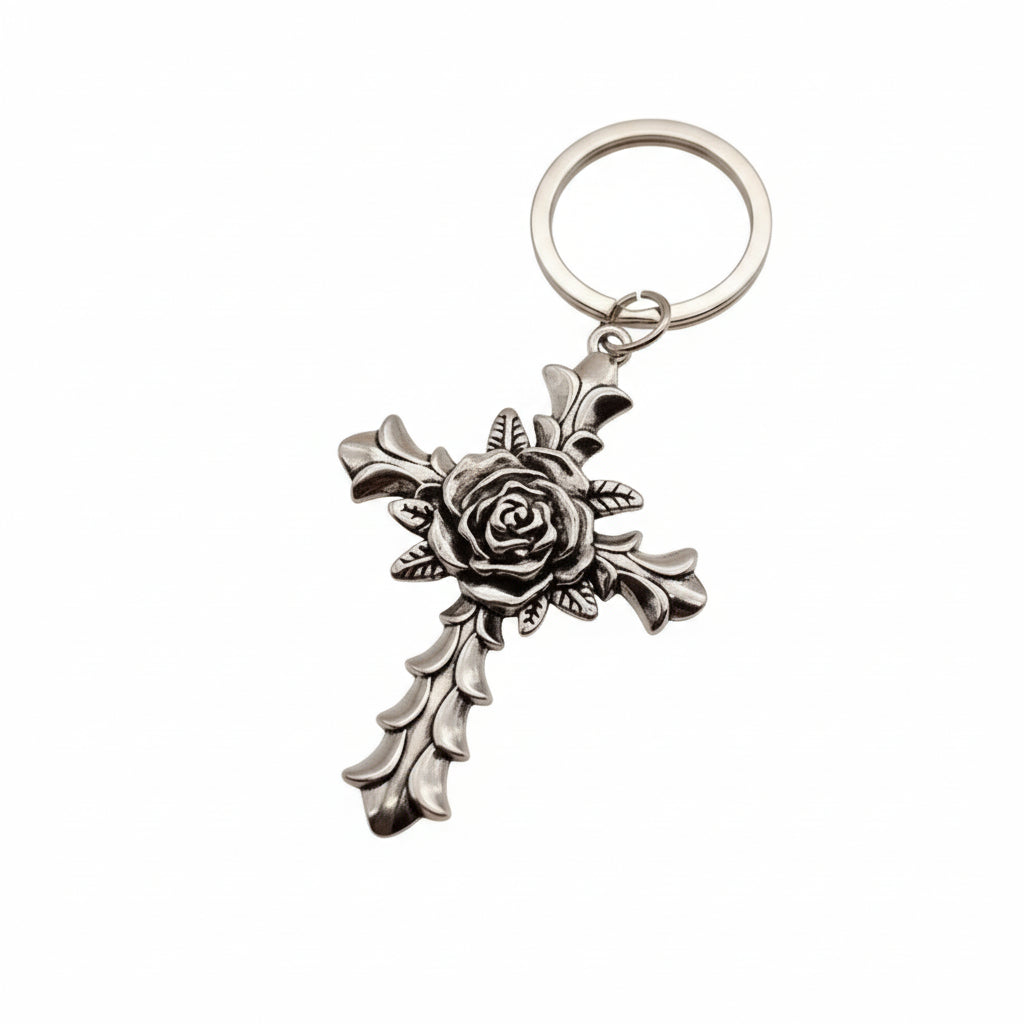 Rosebud Cross Charm
