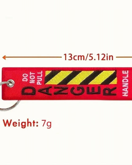 Danger! Do No Pull! Embroidered Tag