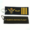 Pilot (Black/Gold w/Crest) Embroidered Tag