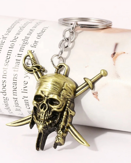 Pirate Skull and Swords Charm (Bronze)