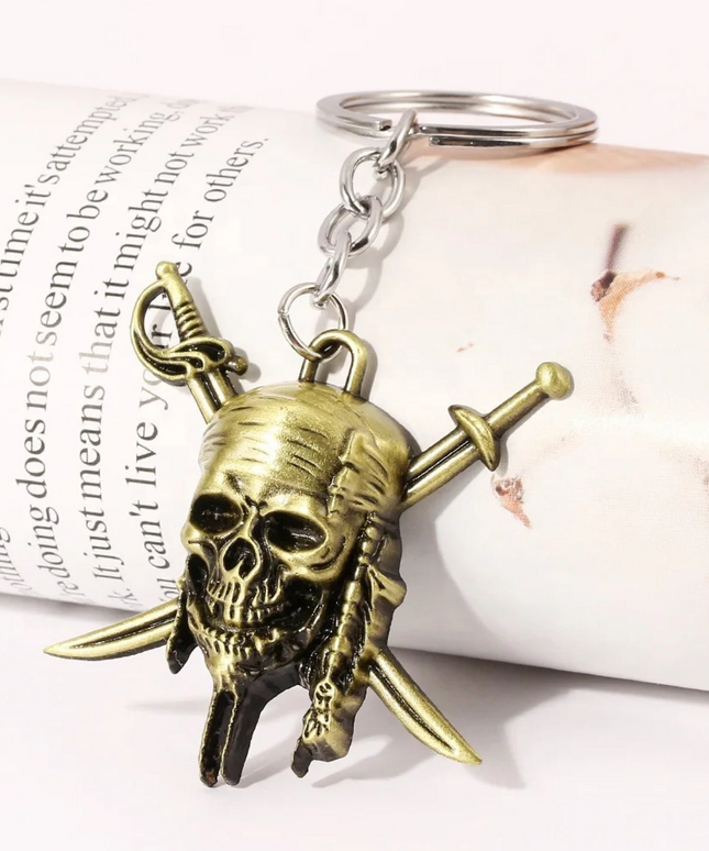 Pirate Skull and Swords Charm (Bronze)