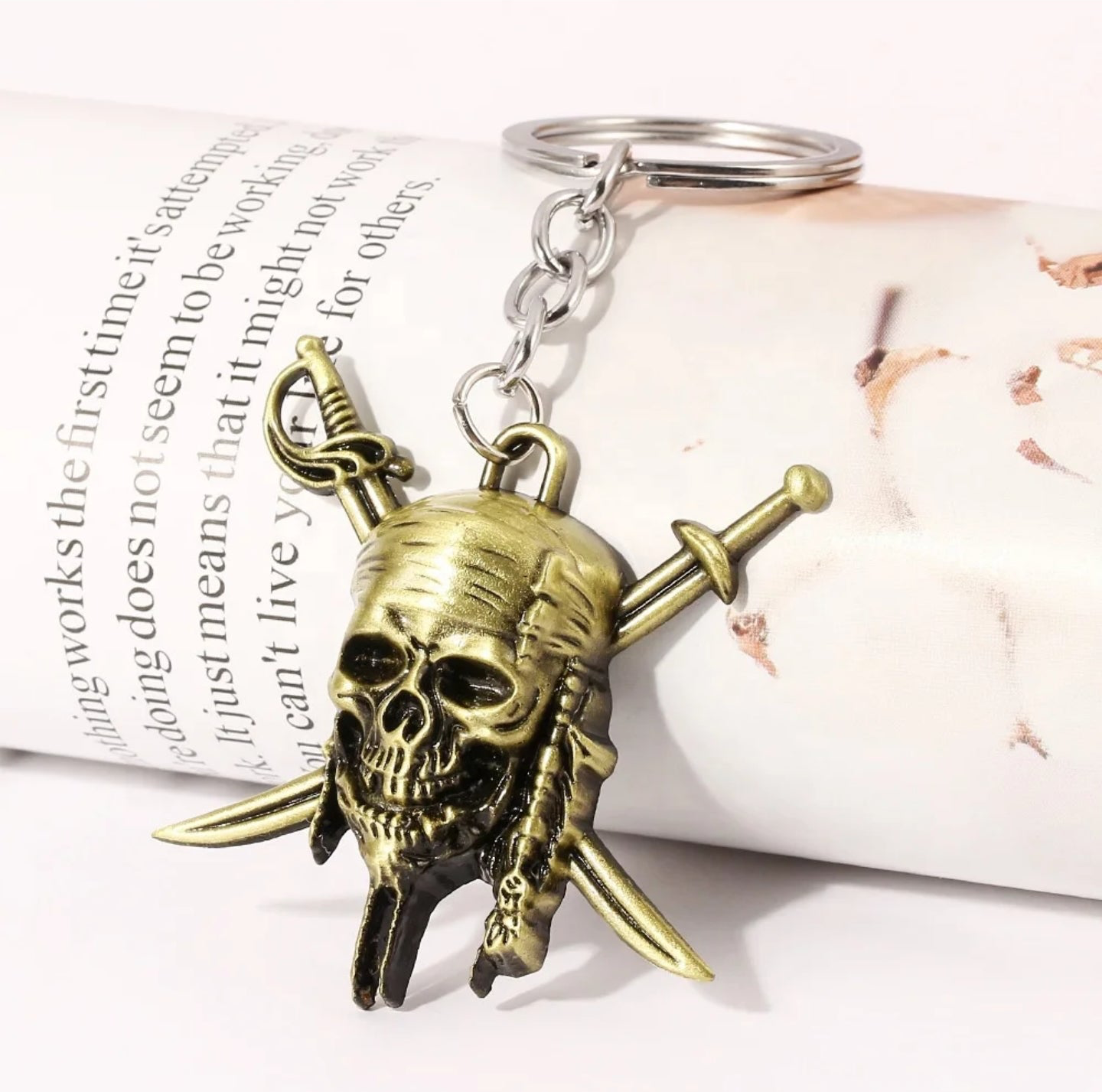 Pirate Skull and Swords Charm (Bronze)