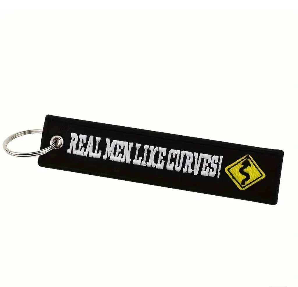 Real Men Like Curves Embroidered Tag