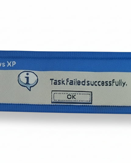 Task Failed Successfully Embroidered Tag
