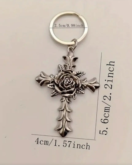 Rosebud Cross Charm