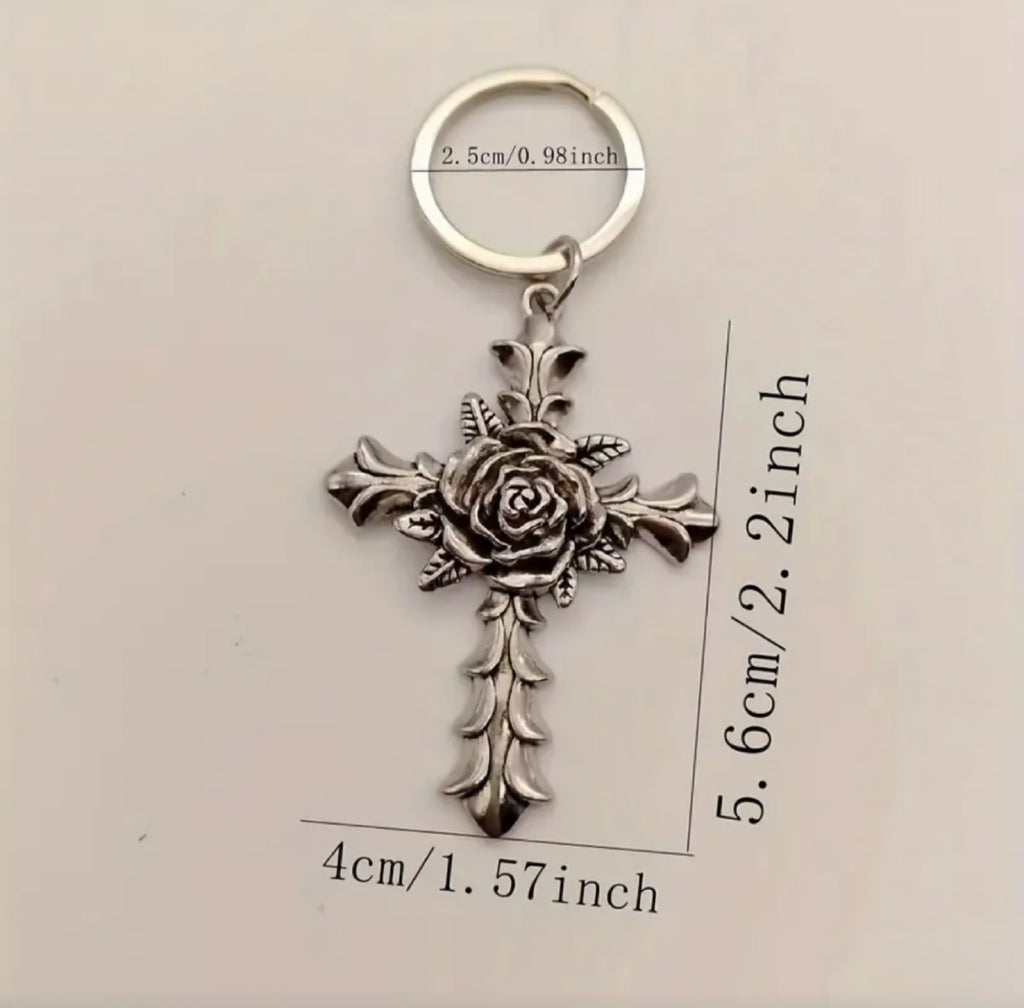 Rosebud Cross Charm