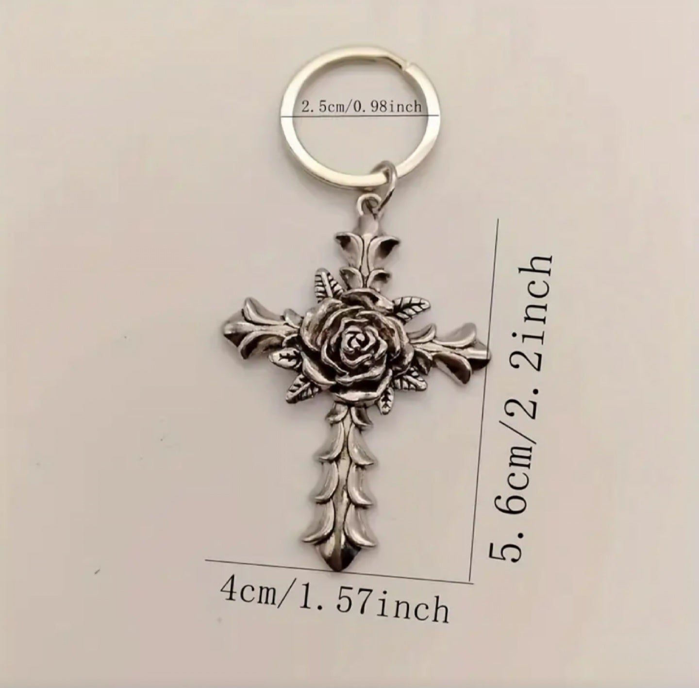 Rosebud Cross Charm