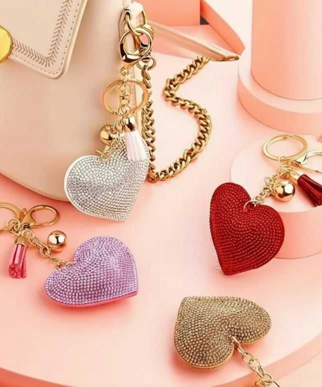 Rhinestone Hearts Charm L