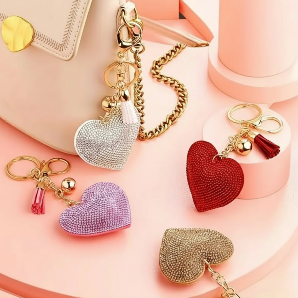 Rhinestone Hearts Charm L