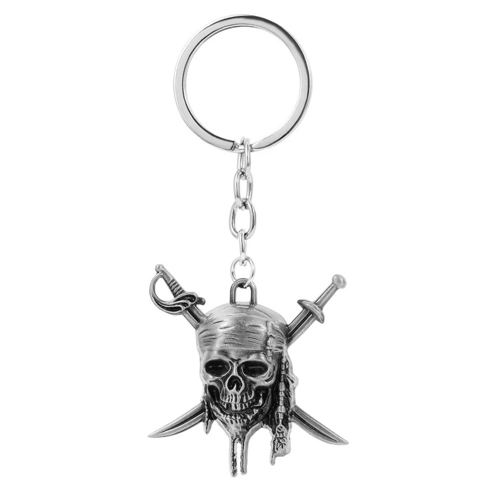 Pirate Skull And Swords Charm (Silver)