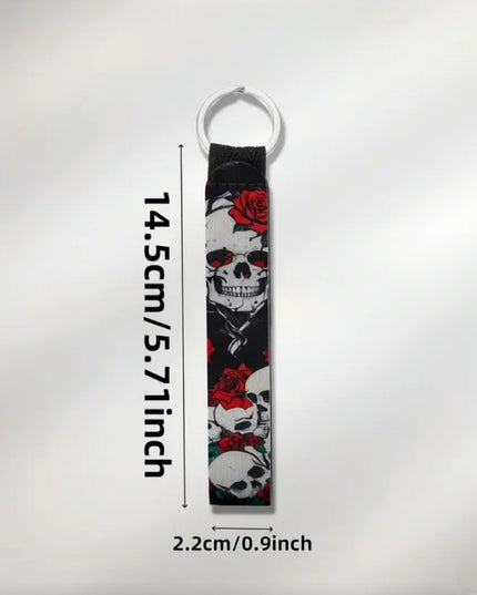 Skulls And Roses Wristband Keychain