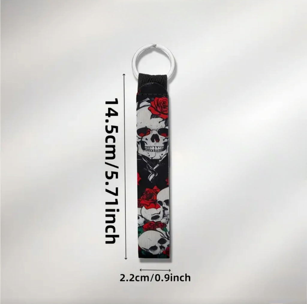 Skulls And Roses Wristband Keychain