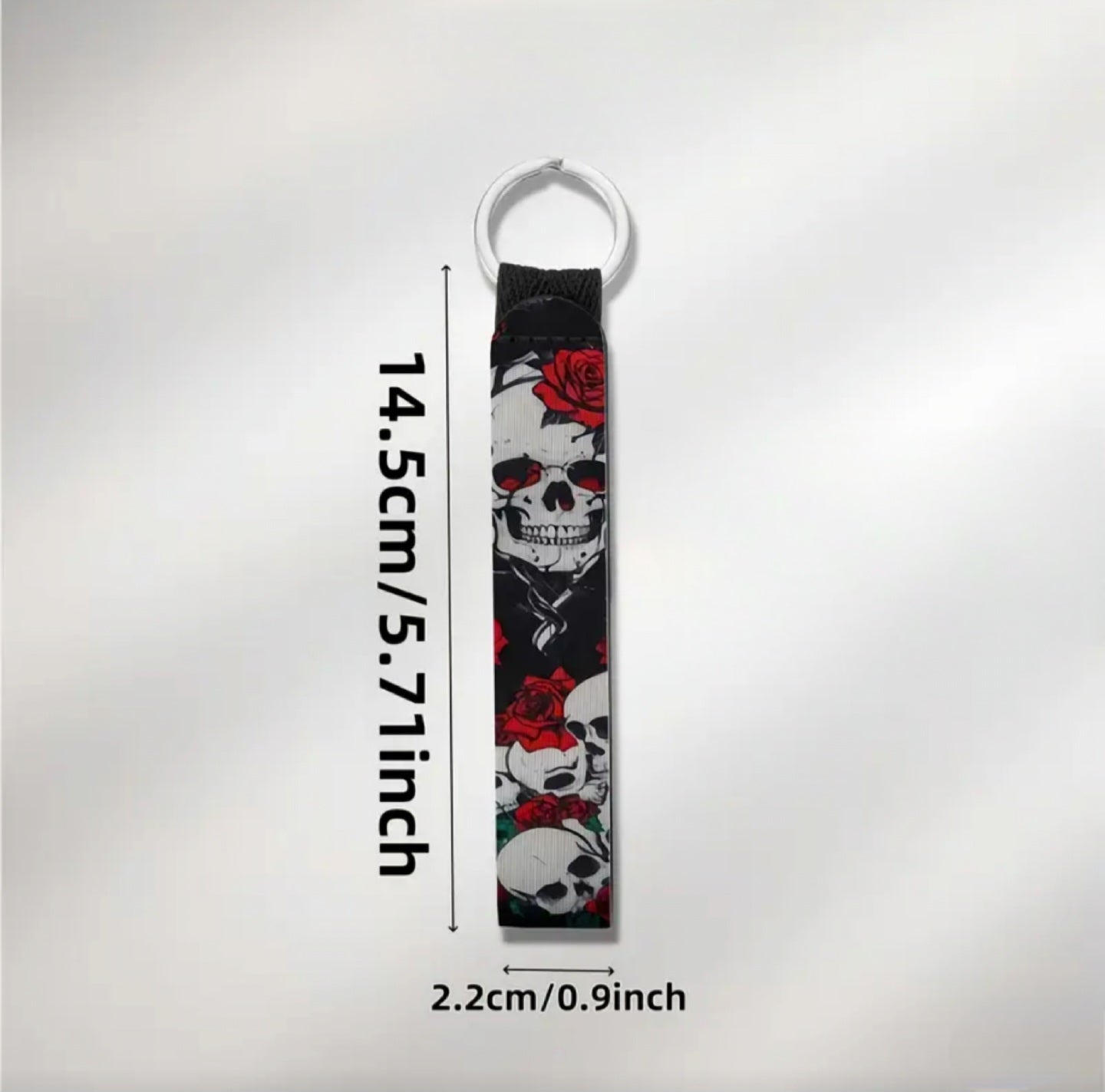 Skulls And Roses Wristband Keychain
