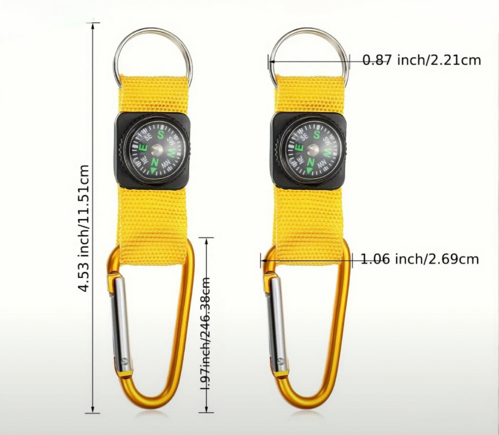 Compass W/ Carabiner Strap (Gold)