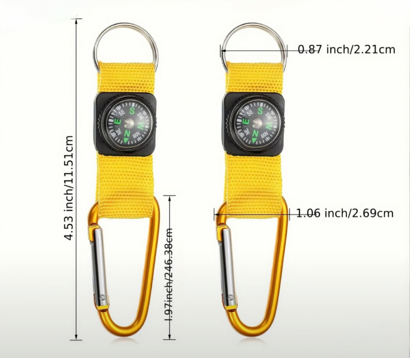 Compass W/ Carabiner Strap (Red)