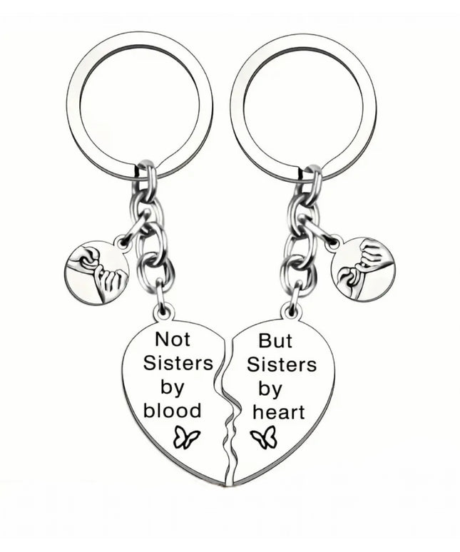 Not Sisters By Blood But Sisters By Heart Charm Set