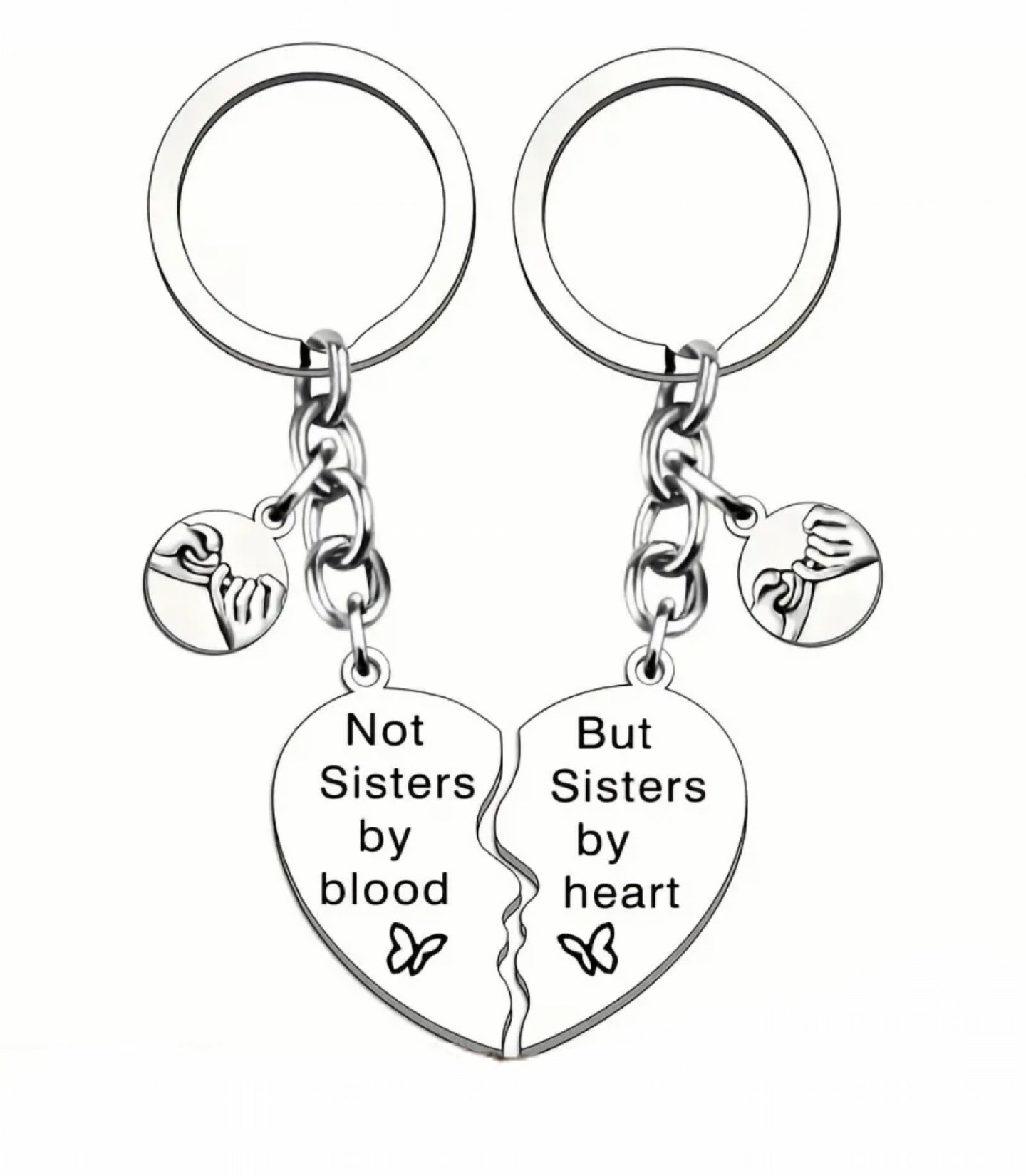 Not Sisters By Blood But Sisters By Heart Charm Set