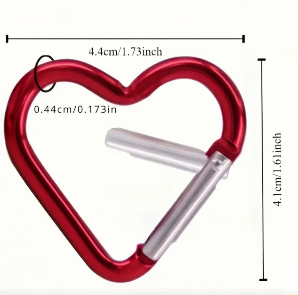 Pink Heart Carabiner