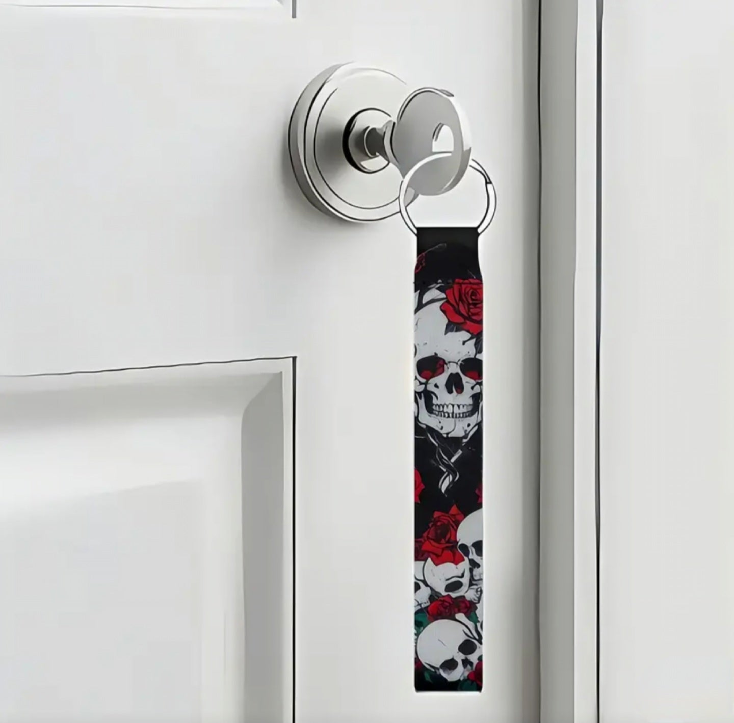 Skulls And Roses Wristband Keychain
