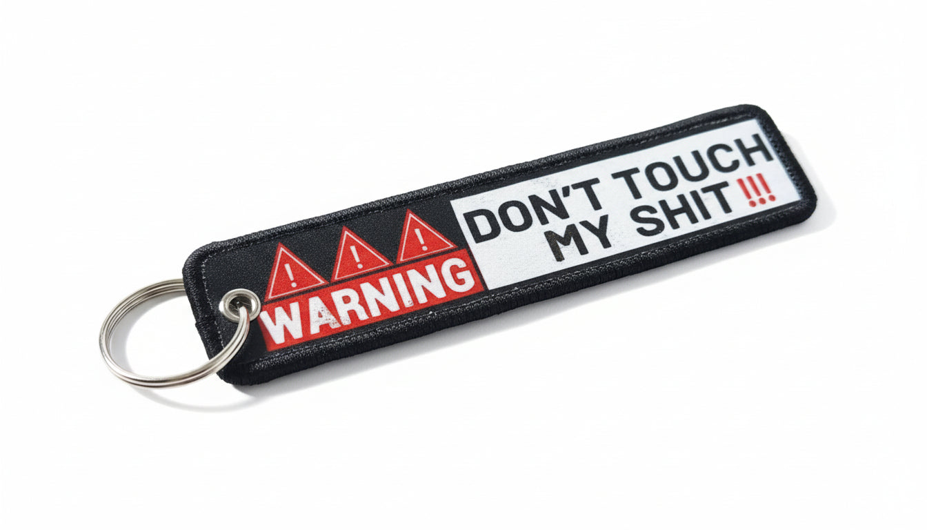 Warning DTMS! Embroidered Tag