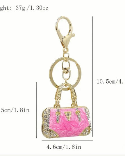 Rhinestone Mini Purse Charm (Blue)