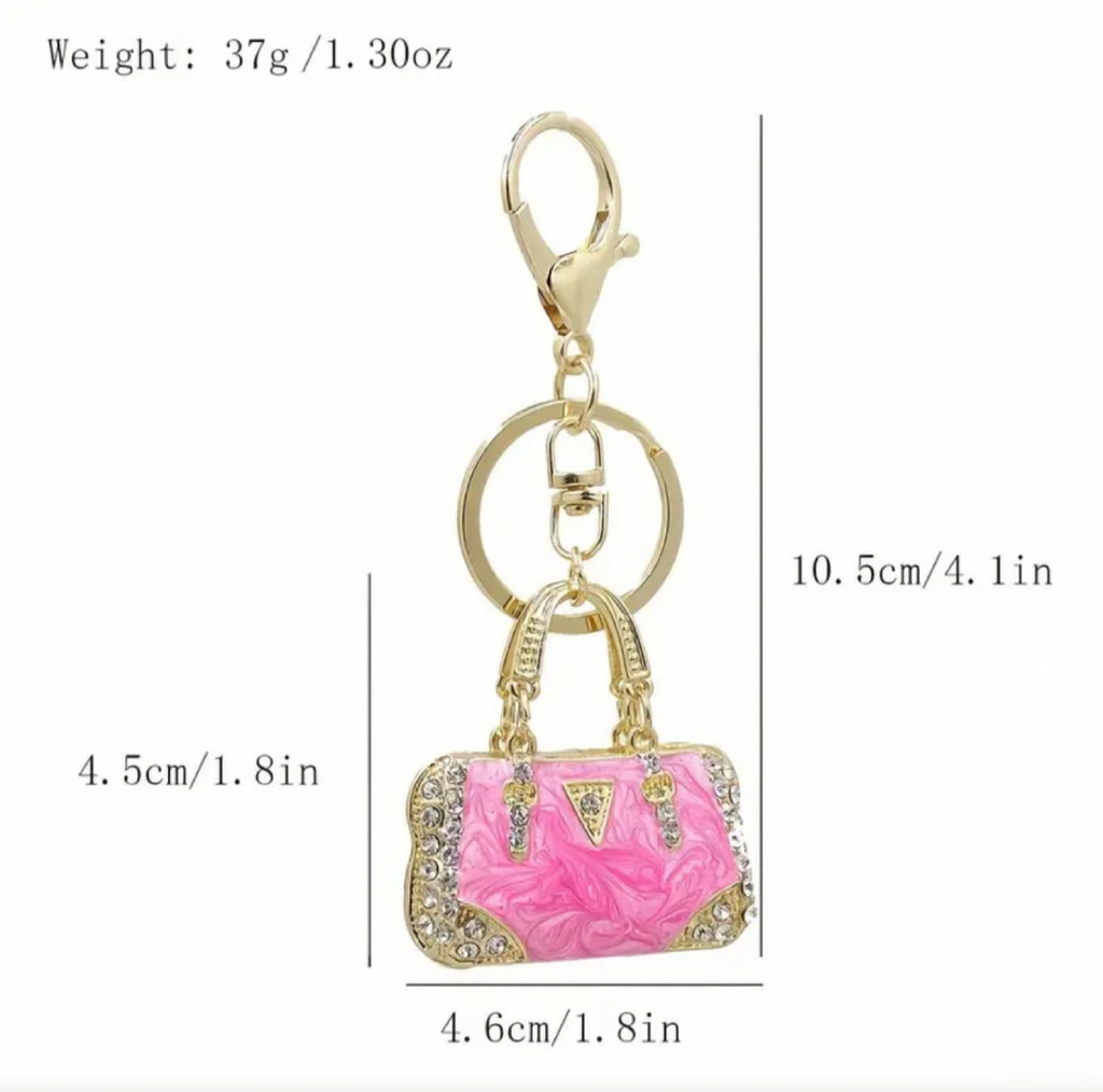 Rhinestone Mini Purse Charm (Blue)