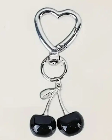 Heart Cherries Charm (Black)