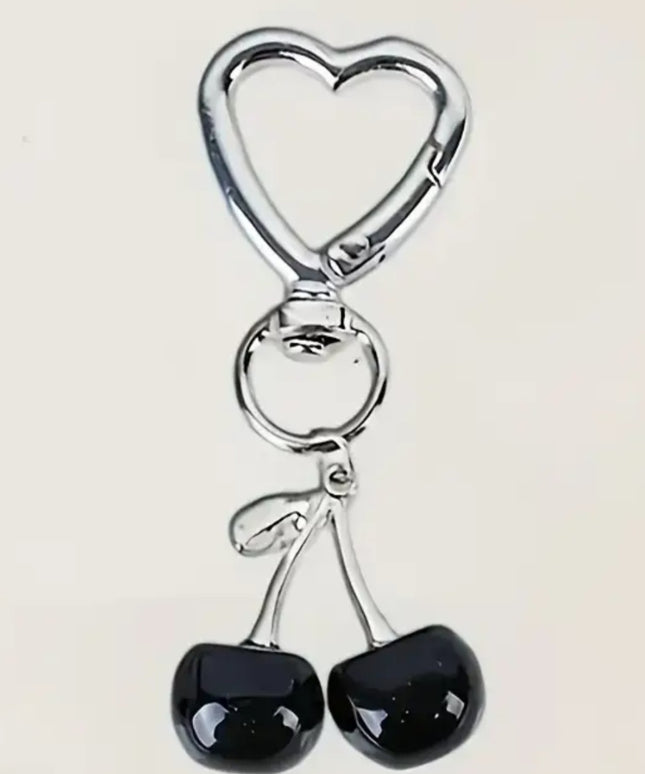 Heart Cherries Charm (Black)
