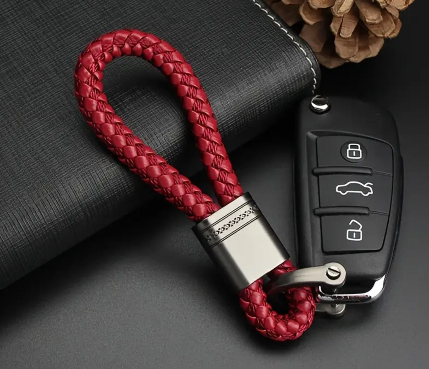 Braided Loop Keychain (Red)