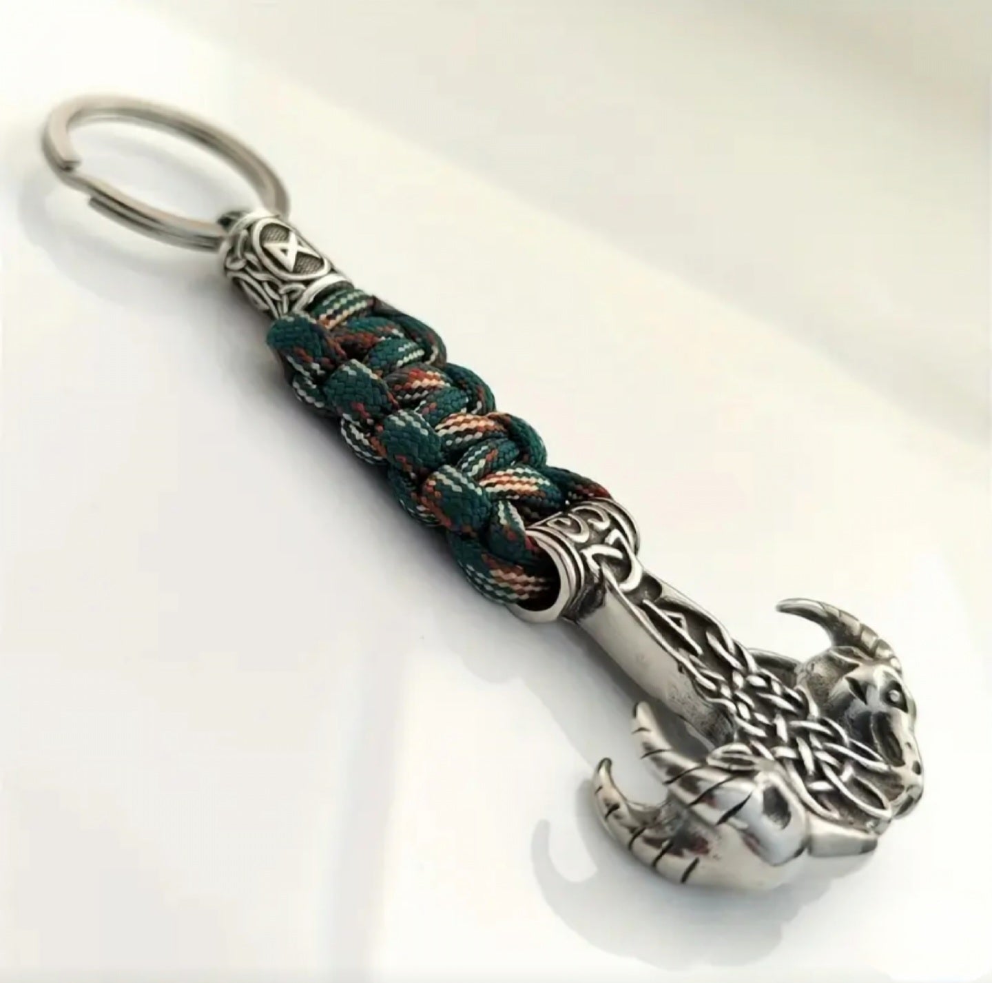 Celtic Ramshead Charm (Green)