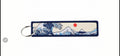 Blue Waves Red Sun Embroidered Tag