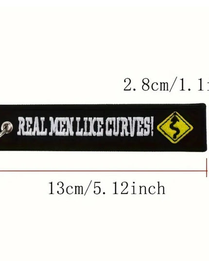 Real Men Like Curves Embroidered Tag