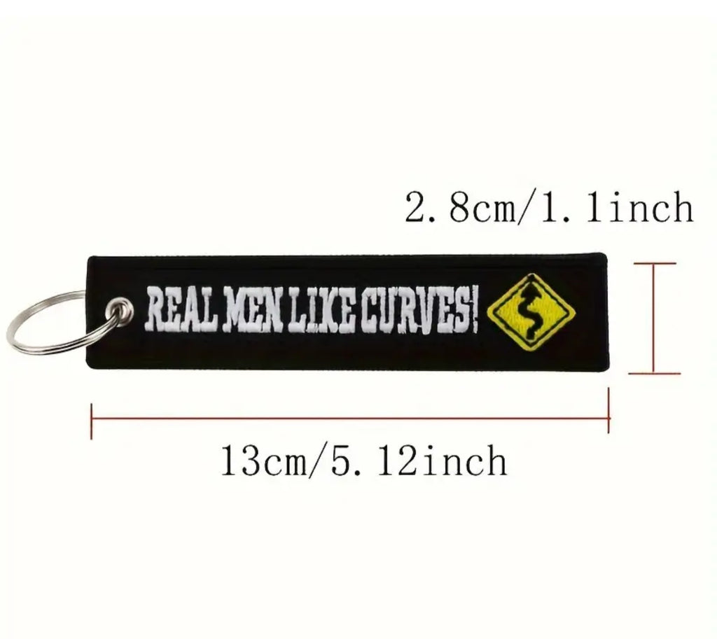 Real Men Like Curves Embroidered Tag