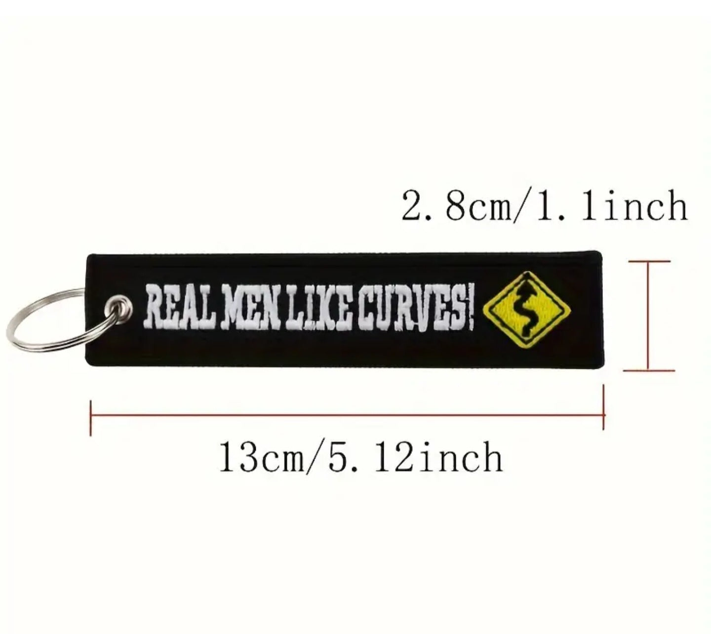 Real Men Like Curves Embroidered Tag