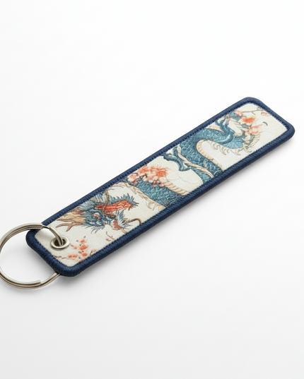 Teal Dragon Embroidered Tag