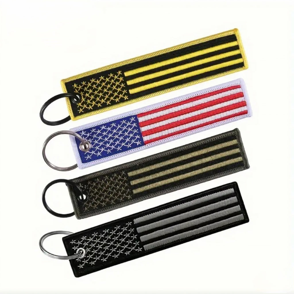 American Flag Embroidered Tag