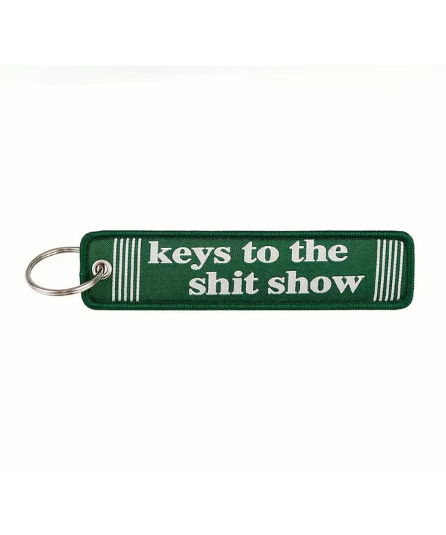 Keys To The Shit Show Embroidered Tag