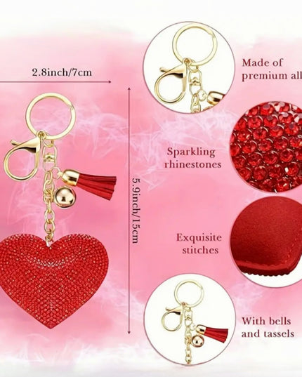 Rhinestone Hearts Charm L