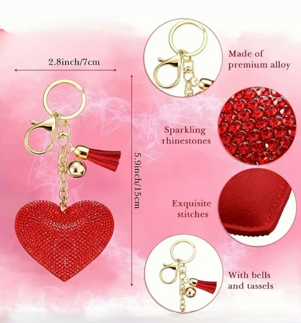 Rhinestone Hearts Charm L