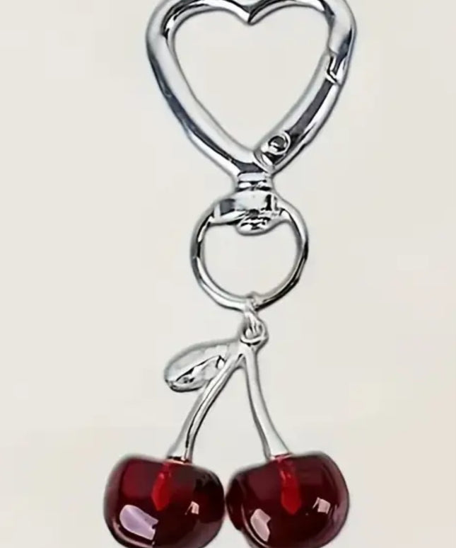 Heart Cherries Charm (Red)