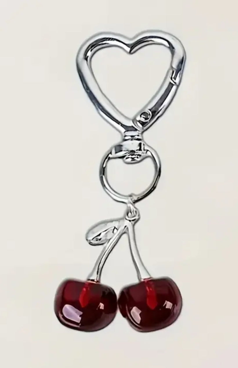 Heart Cherries Charm (Red)