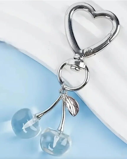 Heart Cherries Charm (Clear)