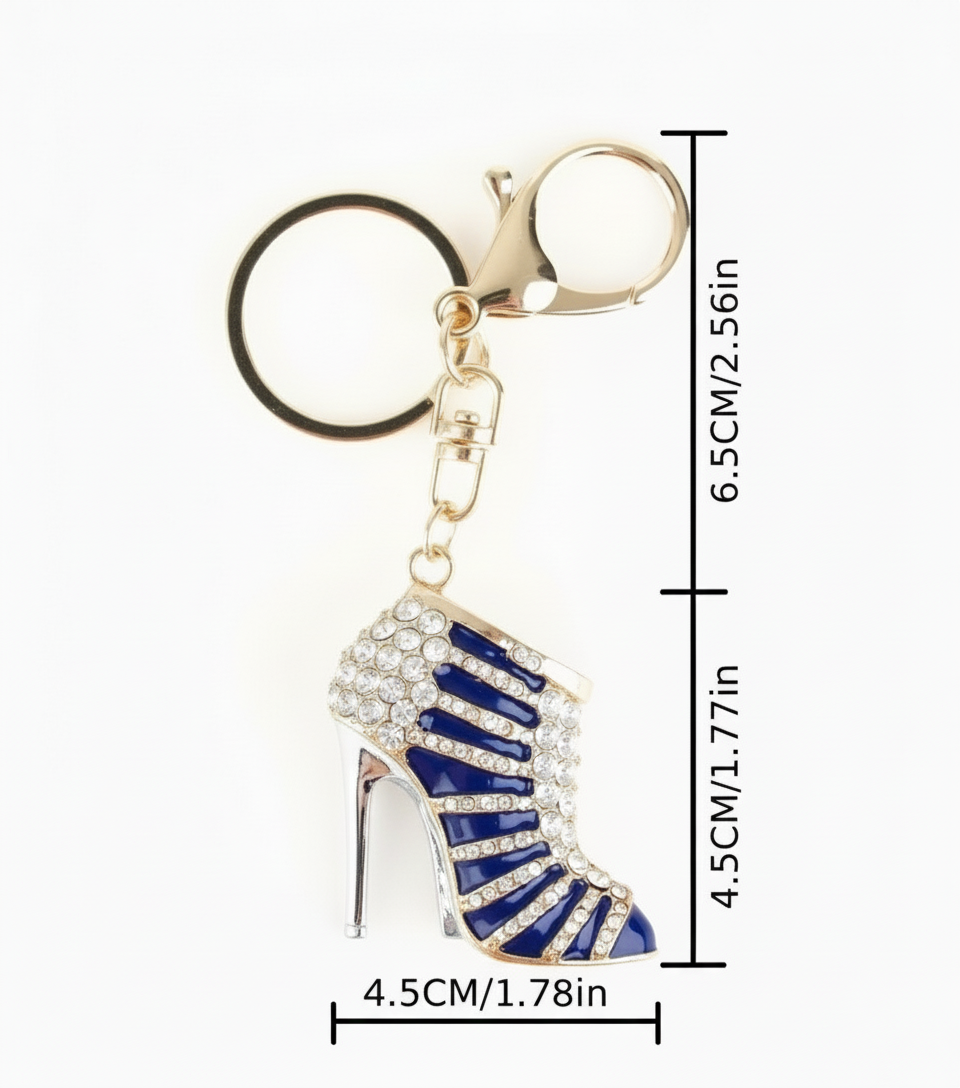 Blue Rhinestone High Heel Charm