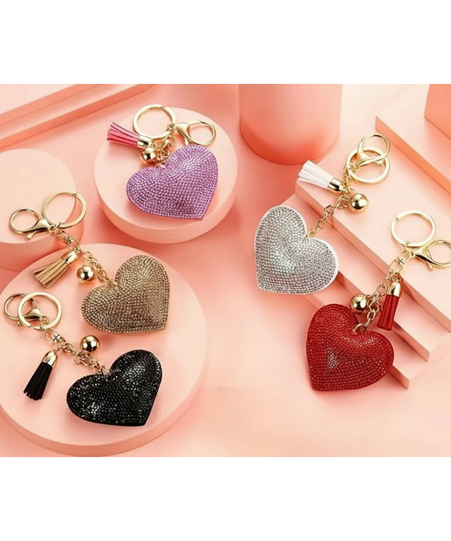 Rhinestone Hearts Charm L