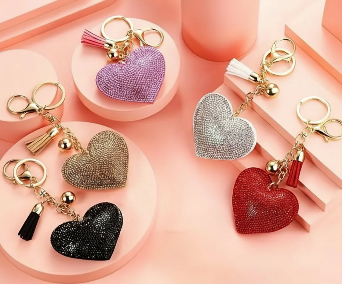 Rhinestone Hearts Charm L